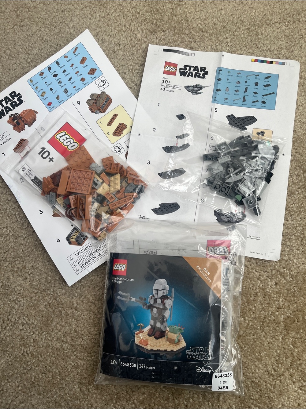 New Lego Star Wars the Mandalorian Grogu N-1 starfighter and Bantha Bundle